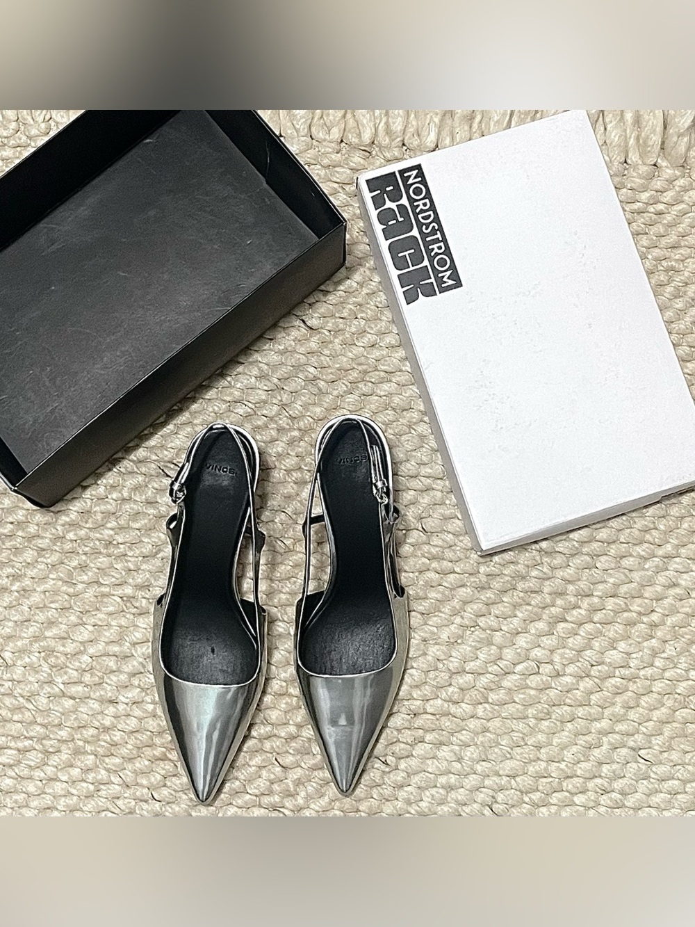 Brand New Vince Silver Slingback Shoes